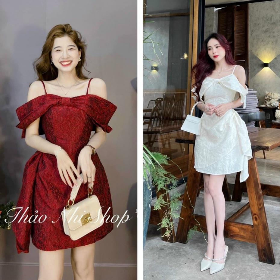 Đầm kiểu nữ dáng ngắn hai dây trễ vai phong cách gợi cảm quyến rũ DS