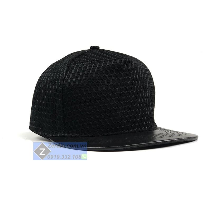 Nón nam snapback Classic đen trơn lưỡi trai cực chất - SN72