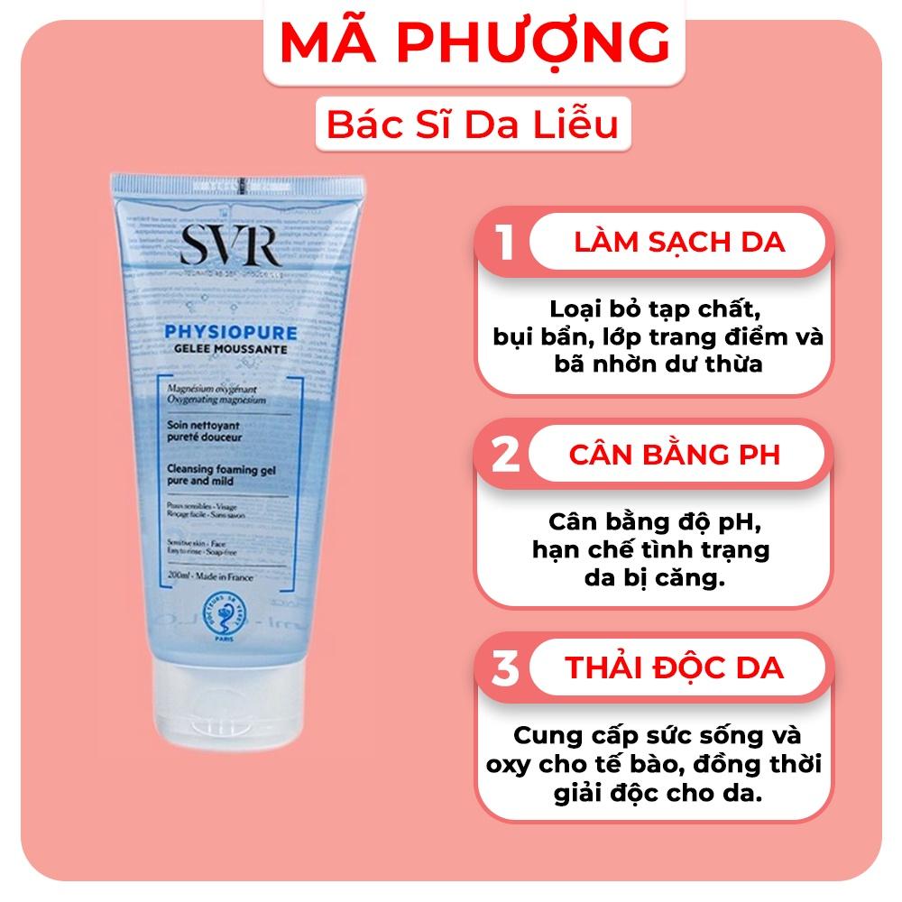 Sữa rửa mặt  SVR Physiopure Gelee moussante cho da nhạy cảm - Hàng Chính Hãng - Dược mỹ phẩm bác sĩ Mã Phượng