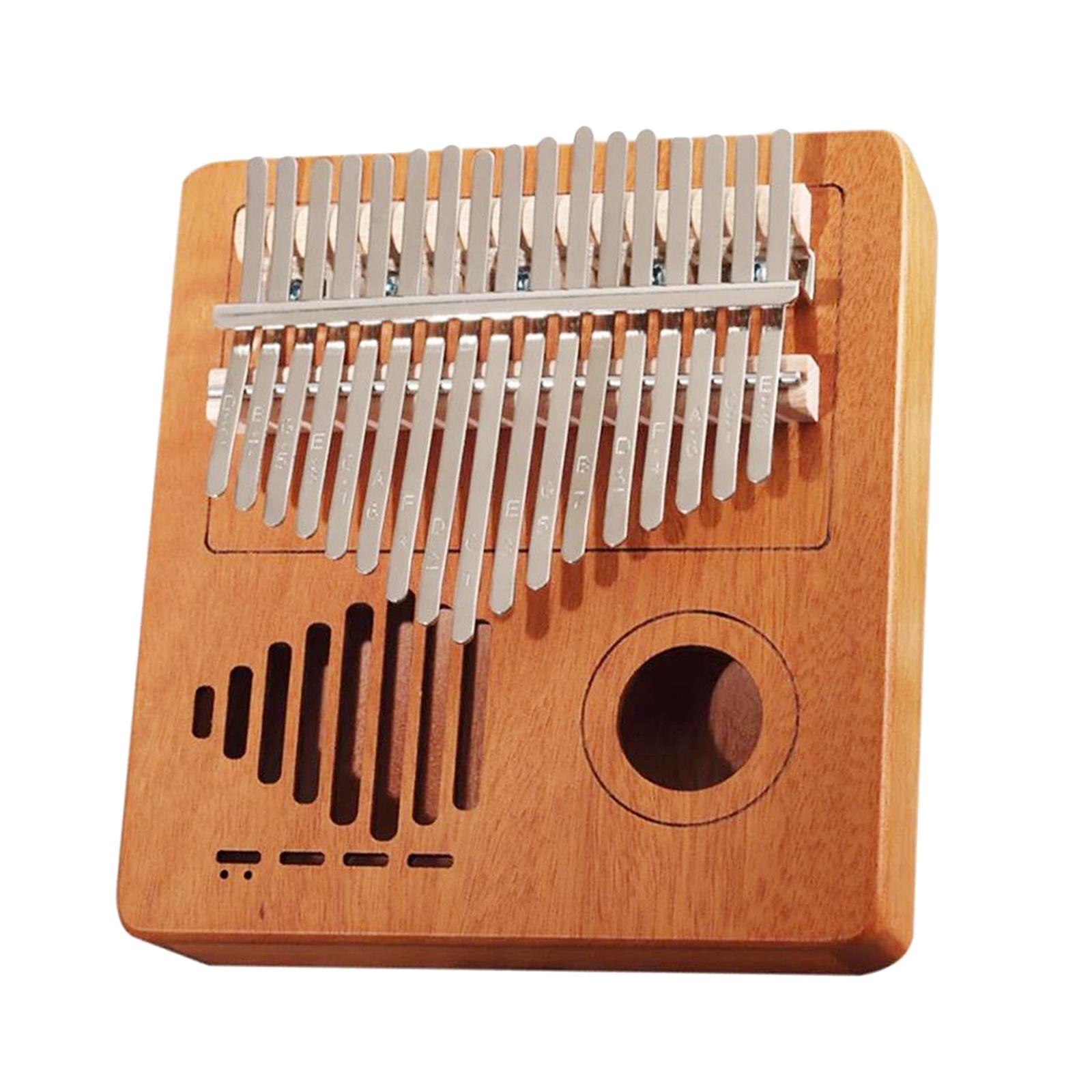 Kalimba 17 Key Thumb Piano Wooden Musical Instrument w/ Bag Tuner Hammer