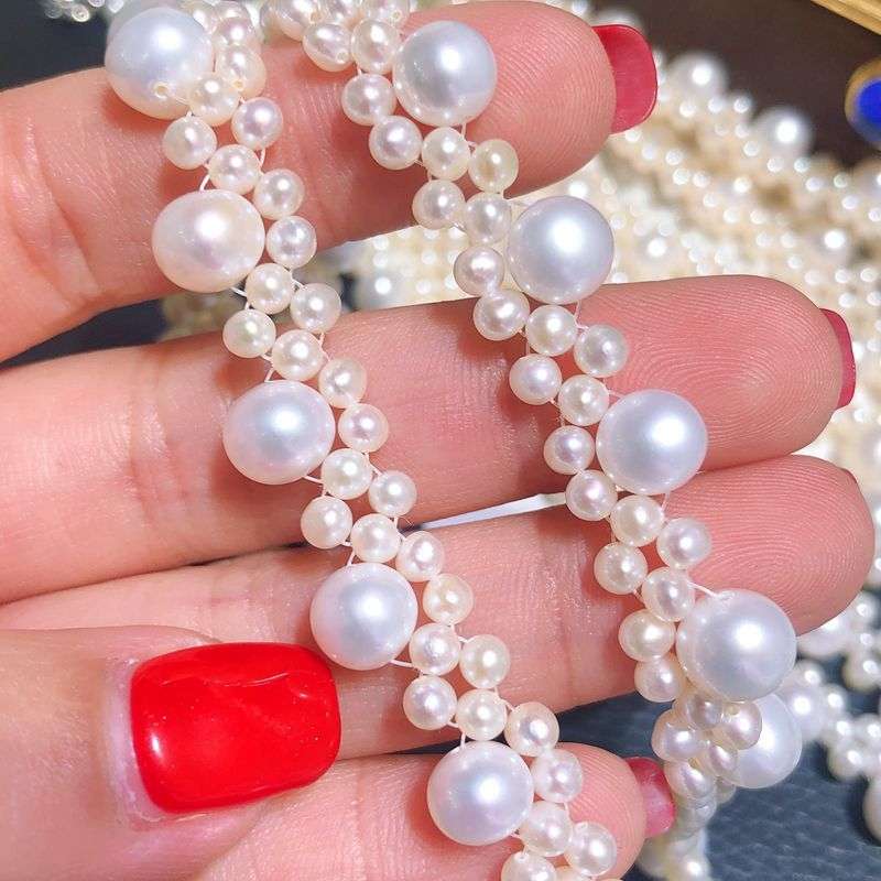 Vòng Cổ Ngọc Trai Thiên Nhiên Cao Cấp - Kết Viền Hoa Sao - Trang Sức Cô Tấm - PILULE PERL - CTJ9805