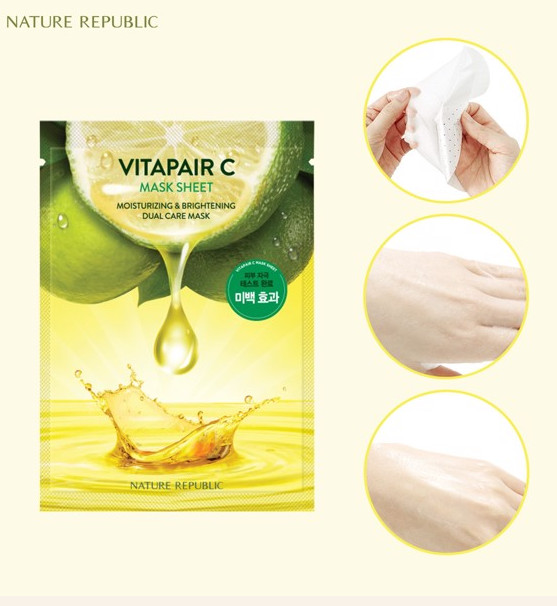 Mặt Nạ Giấy Dưỡng Sáng Da Xỉn Màu Nature Republic Vitapair C Mask Sheet 25ml