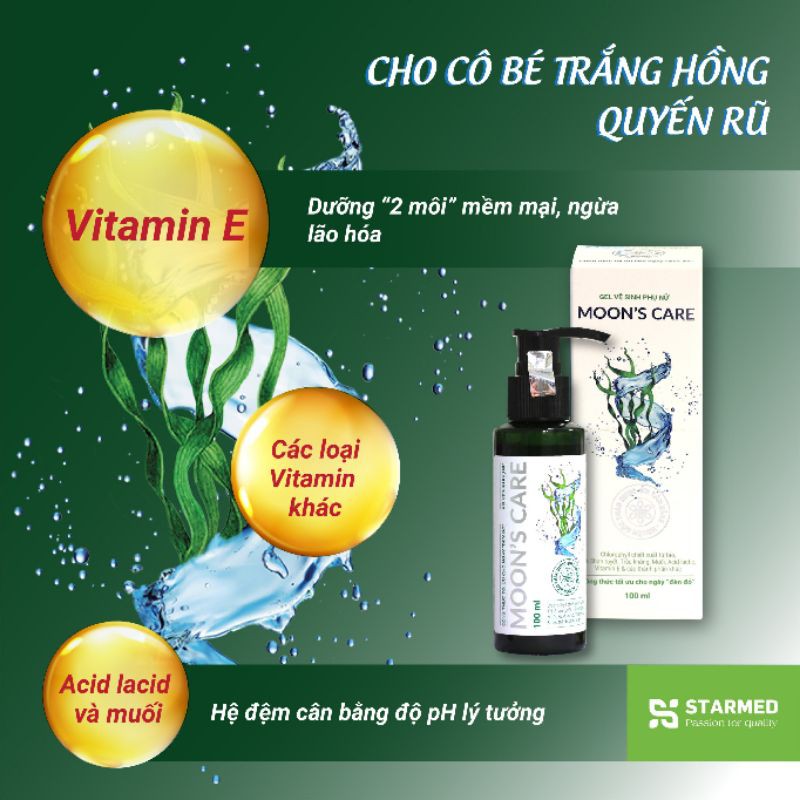 Gel vệ sinh phụ nữ MOON'S CARE 100ml - Công thức tối ưu cho ngày &quot; Đèn Đỏ &quot; - DR PAPIE