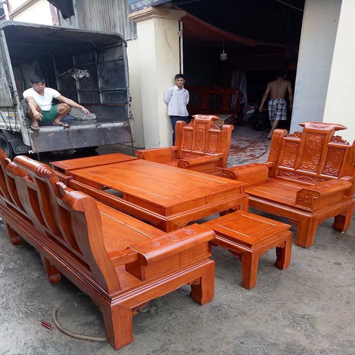 Bộ bàn ghế âu á thư gỗ gõ đỏ