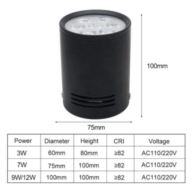 Đèn ống bơ công sất 7W - Đèn downlight lắp nổi - Chip Led COB tiết kiệm điện