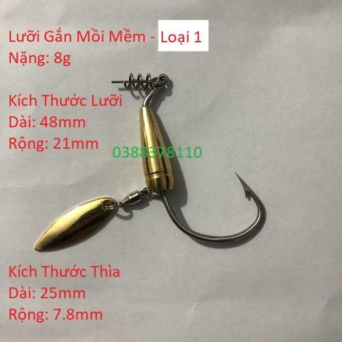 Sale to Lưỡi Gắn Mồi Lưỡi Gắn Mồi Mềm - Loại 1 - xả hàng tồn