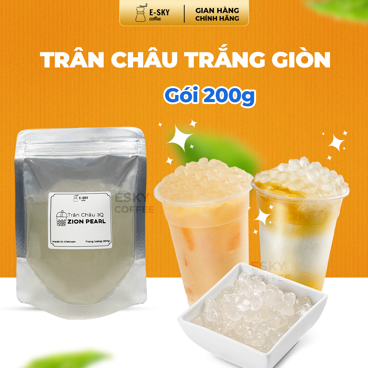 Thạch Trân Châu 3Q ZION Trân Châu Giòn Nguyên Liệu Pha Chế Trà Sữa Gói 2KG