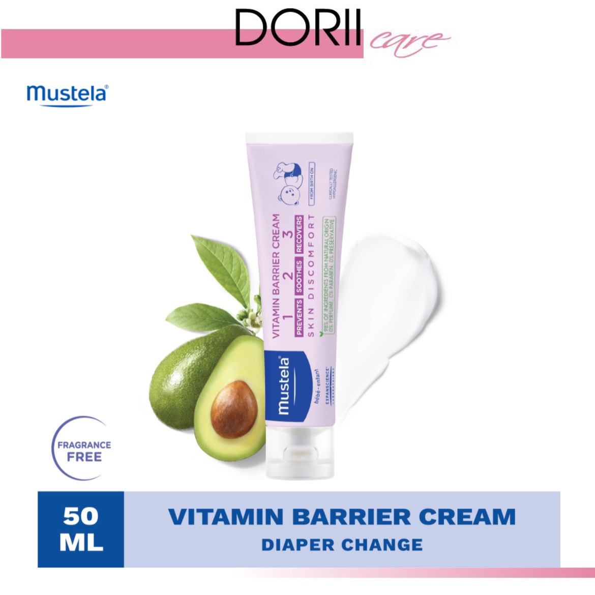 Mustela Kem dưỡng da cho vùng hăm tả Mustela Vitamin Barrier Cream 50ml