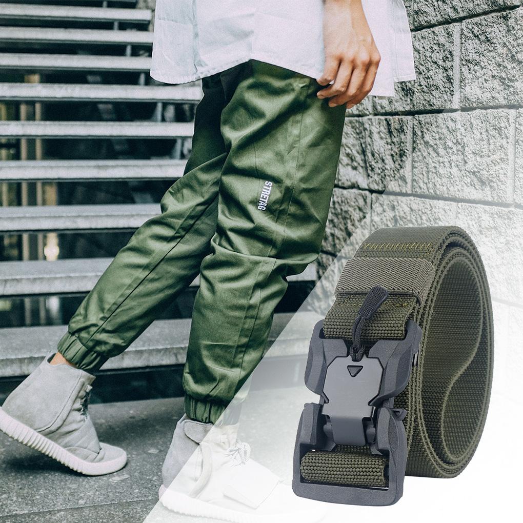 Unisex Dây Da Đa Năng Ngoài Trời Dây Nylon Dệt Dây Thắt Lưng Nam Nữ Khóa THẮT NƠ EO