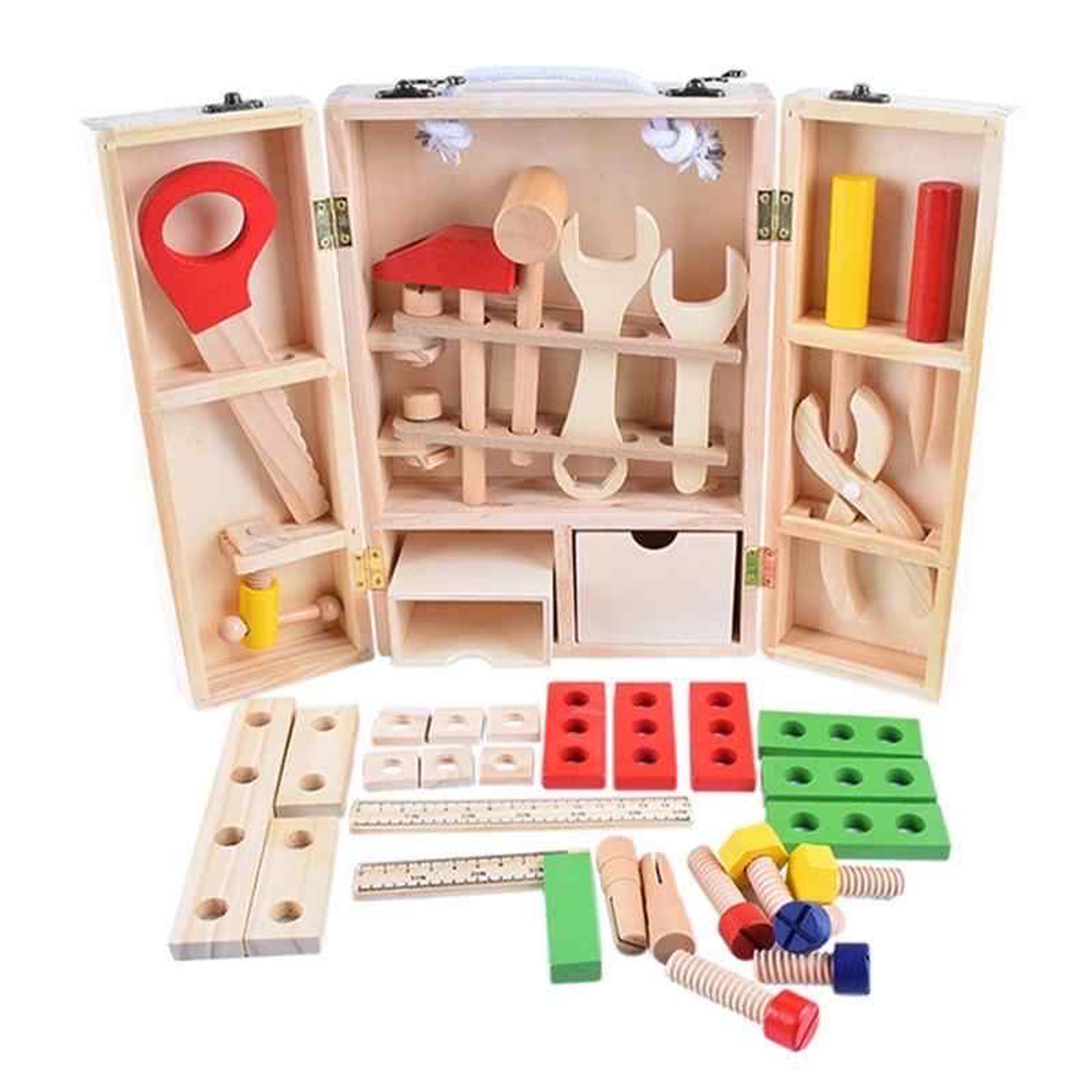 Montessori_Bộ Đồ Chơi Kỹ Thuật Vặn ốc Vít Bằng gỗ Giúp Bé Phát Triển Trí Tuệ_Cho trẻ từ 2 tuổi trở lên