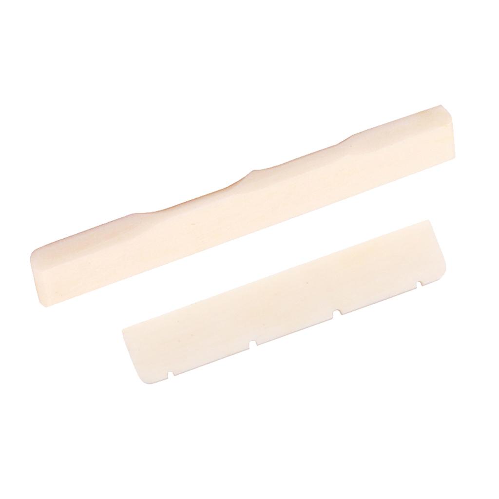 Slotted Buffalo Bone BRIDGE SADDLE AND NUT for 4-String Mini GUITAR