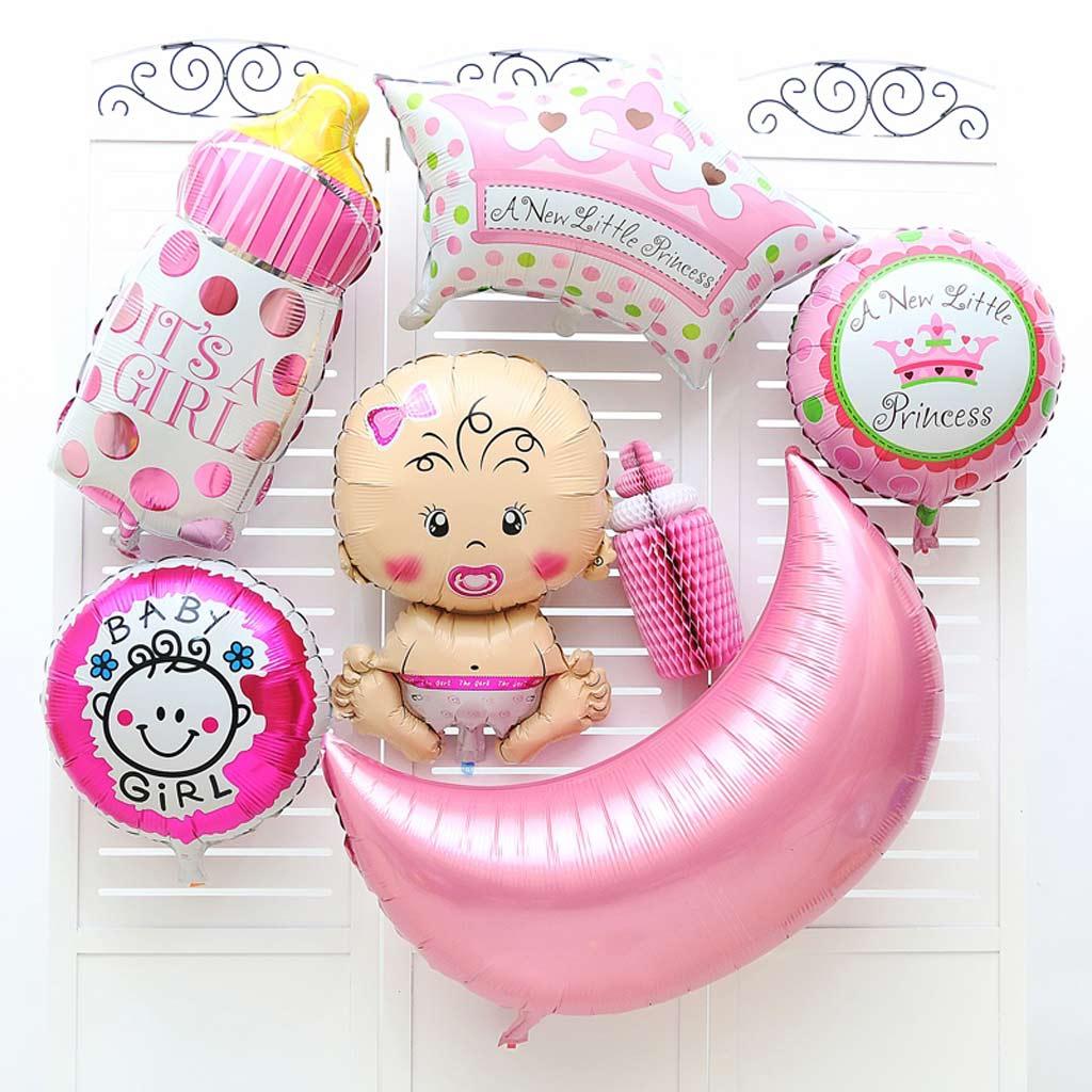 2xBaby Pacifier Doll Foil Balloon Baby Shower Christening Party Decor Pink