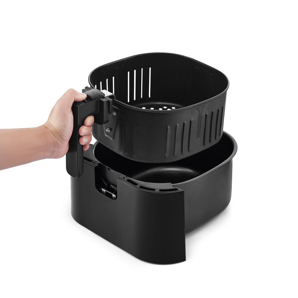 Nồi chiên không dầu Lock&Lock EJF996BLK 5.5L Visible air fryer CUBE - Hàng chính hãng, cửa sổ trong suốt - Hapos