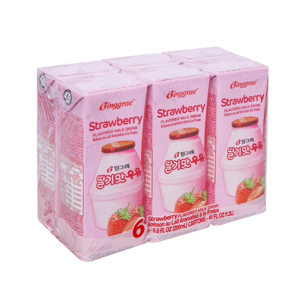 Thùng Sữa Dâu Hàn Quốc Binggrae Strawberry Milk (200ml x 24 hộp)