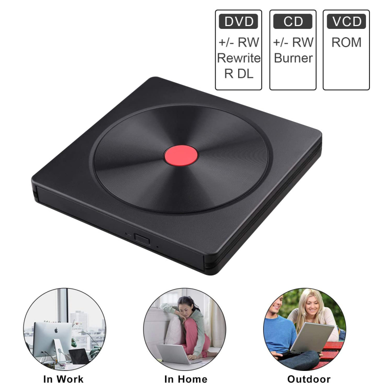 External DVD Drive USB 3.0 Portable CD/DVD+/-RW Drive/DVD Player For Laptop CD ROM Burner Compatible USB CD Drive Home Audio