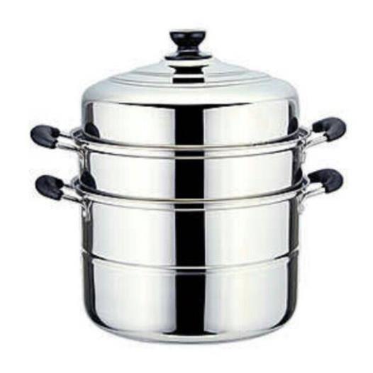 Nồi Hấp Bánh Bao, Cơm, Xôi, Bánh Flan Inox 3 Tầng Dùng Được Bếp Từ