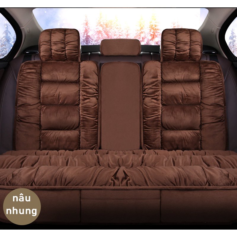 Bộ 5 lót ghế ô tô NHUNG SIÊU MỀM CAO CẤP, cho dế bạn lên thêm đẳng cấp sang chảnh-83210