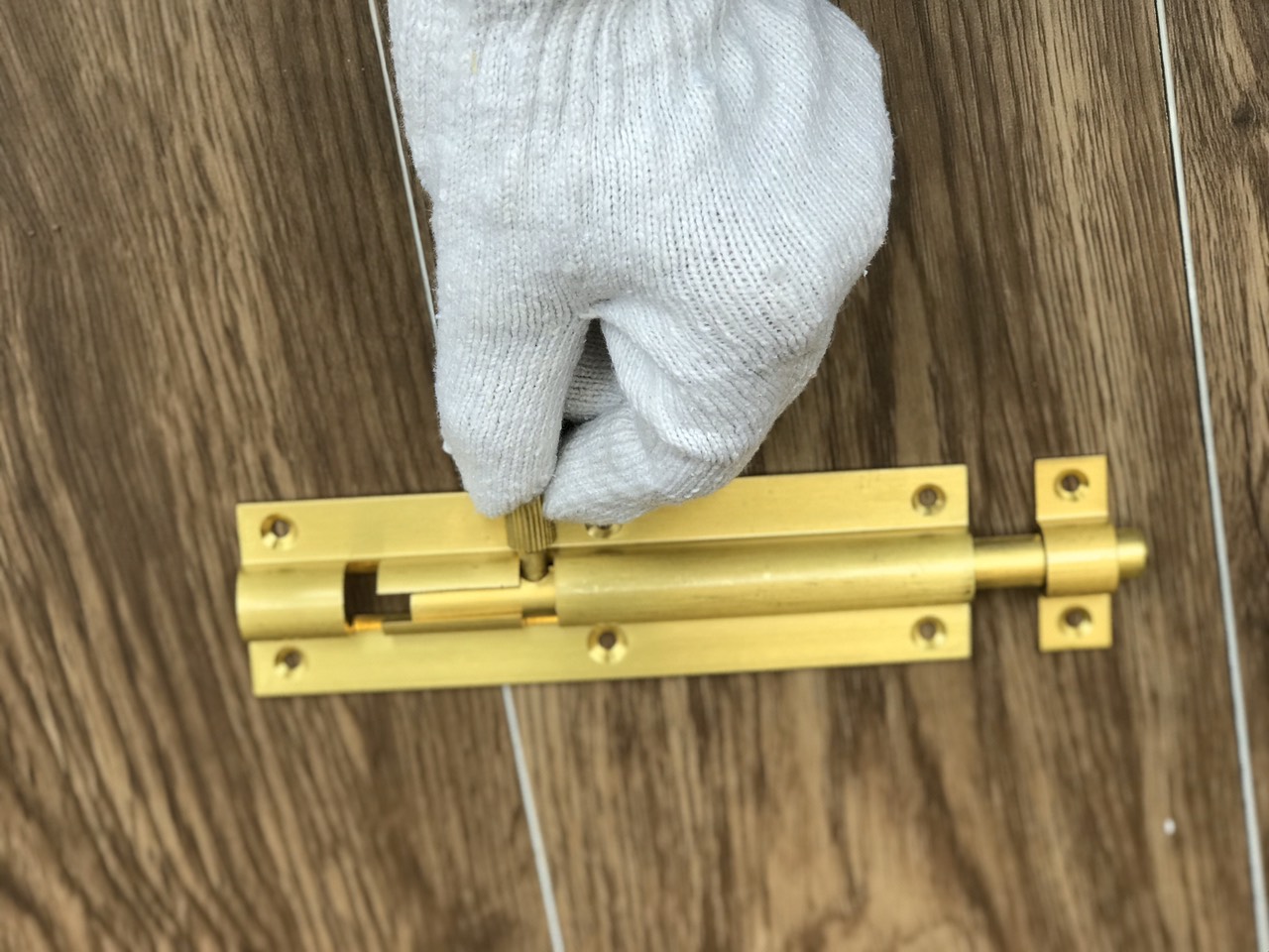 Chốt cửa bằng đồng đúc không khóa dành cho cửa gỗ ĐB 16cmx4.2cm