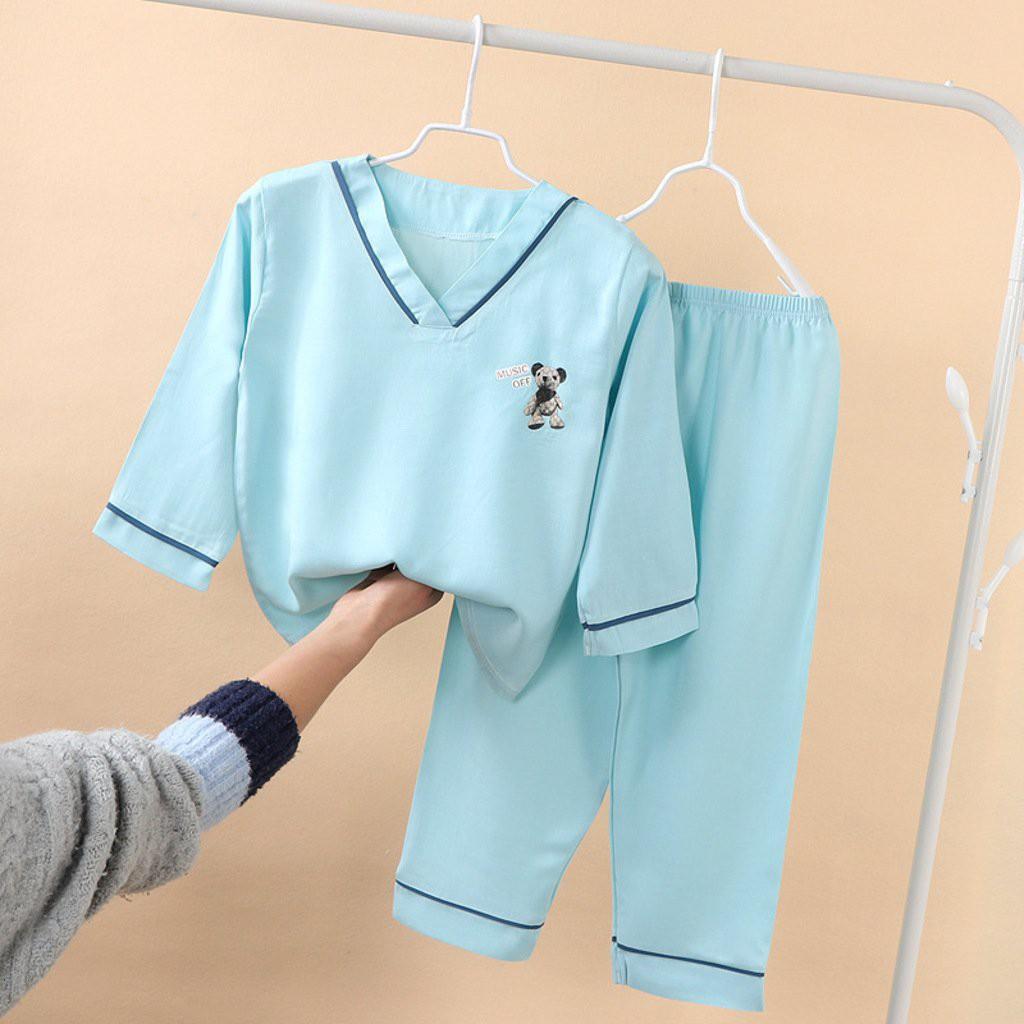 Bộ Đồ Ngủ Dài Tay Cổ Chữ V In Hình Cute Cho Bé trai và bé gái Từ 10-28kg, Đồ Bộ Pijama Cho Bé - Sau shop