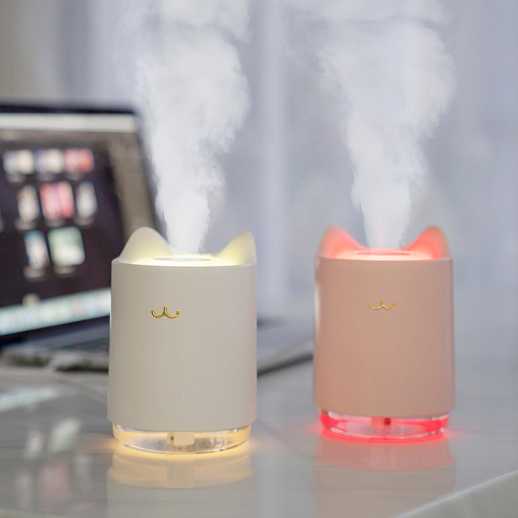 2x USB Portable Mini Humidifier, 320ml Mute Mist Humidifier, for Baby Bedroom Travel Office Home Desktop