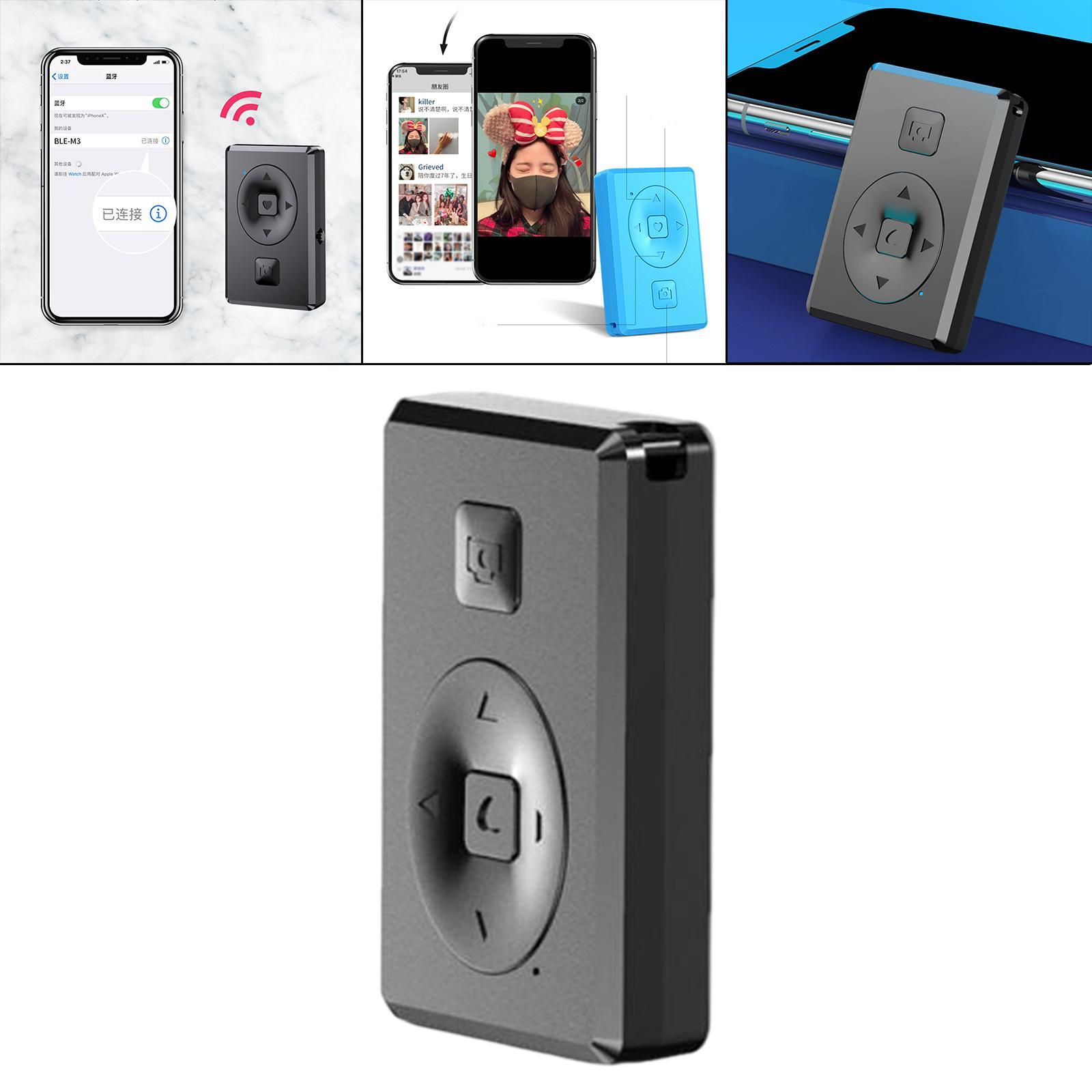 Wireless Bluetooth Camera Shutter Remote Control for Smartphones Black