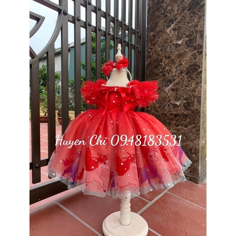 Đầm họa tiết ngựa pony xinh yêu cho bé