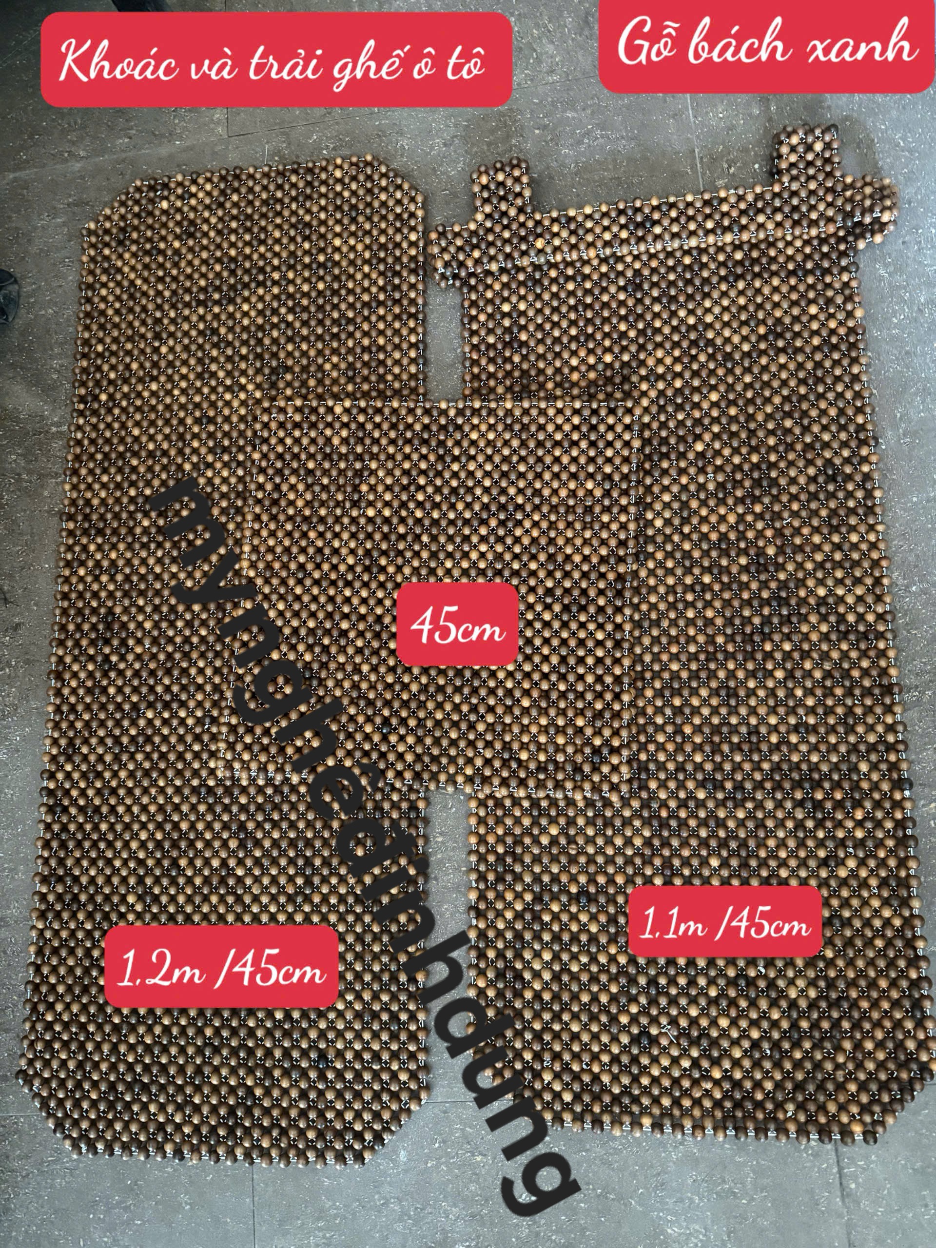 Combo  3 tấm khoác áo  ô tô bằng hạt gỗ bách xanh thơm nức