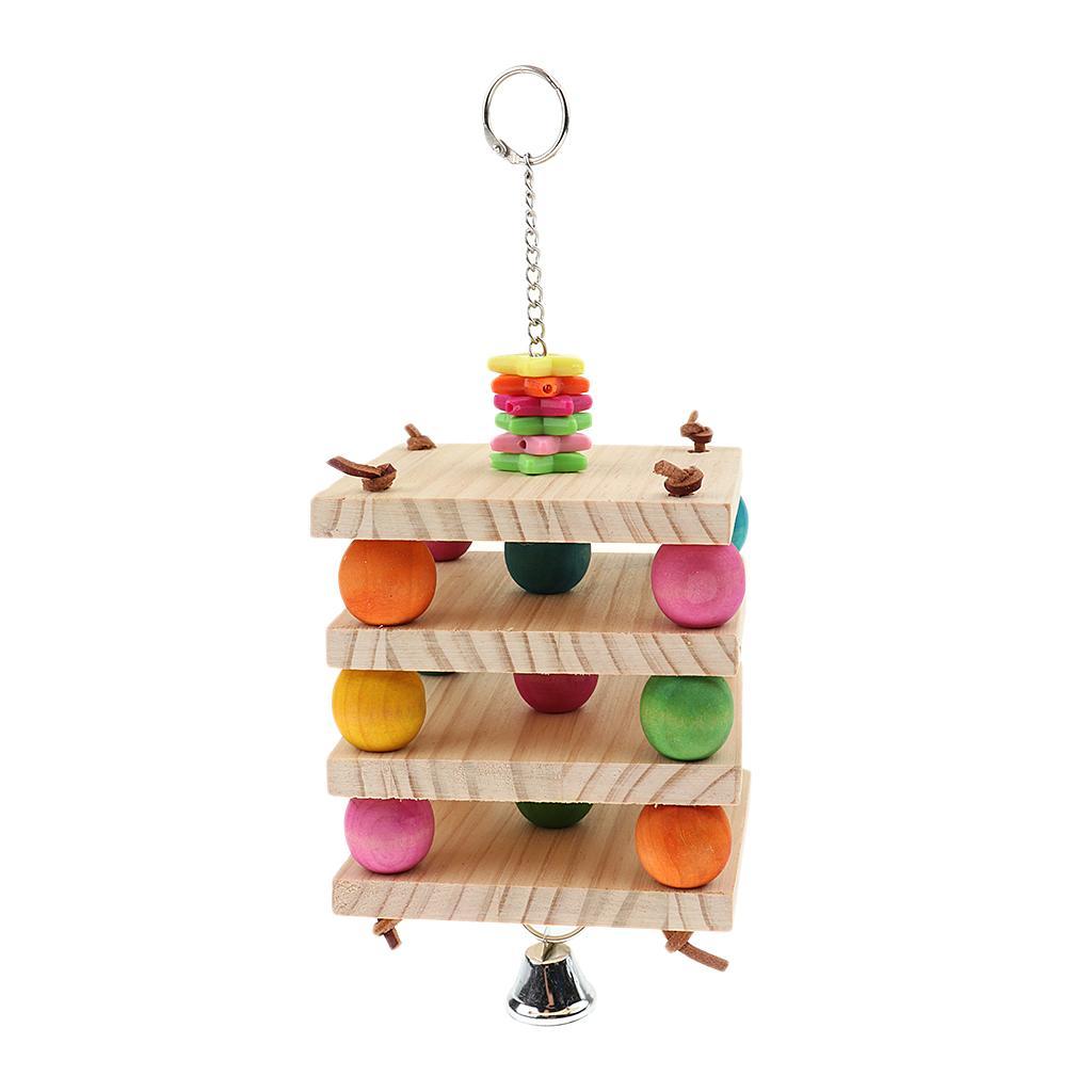Wooden Hanging Chew Toys Bird Parrot Chewing Toy Teeth Care Treat and Chew