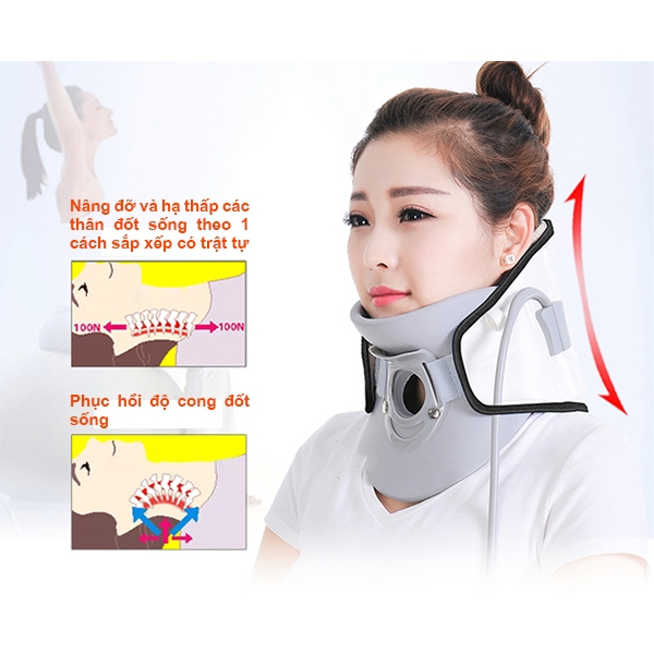 Đai Hơi Kéo Dãn Cổ Beame LEAMAI, Đai Nẹp Cổ, Đai Định Hình Cổ Hỗ Trợ Thái Hóa Đốt Sống Cổ