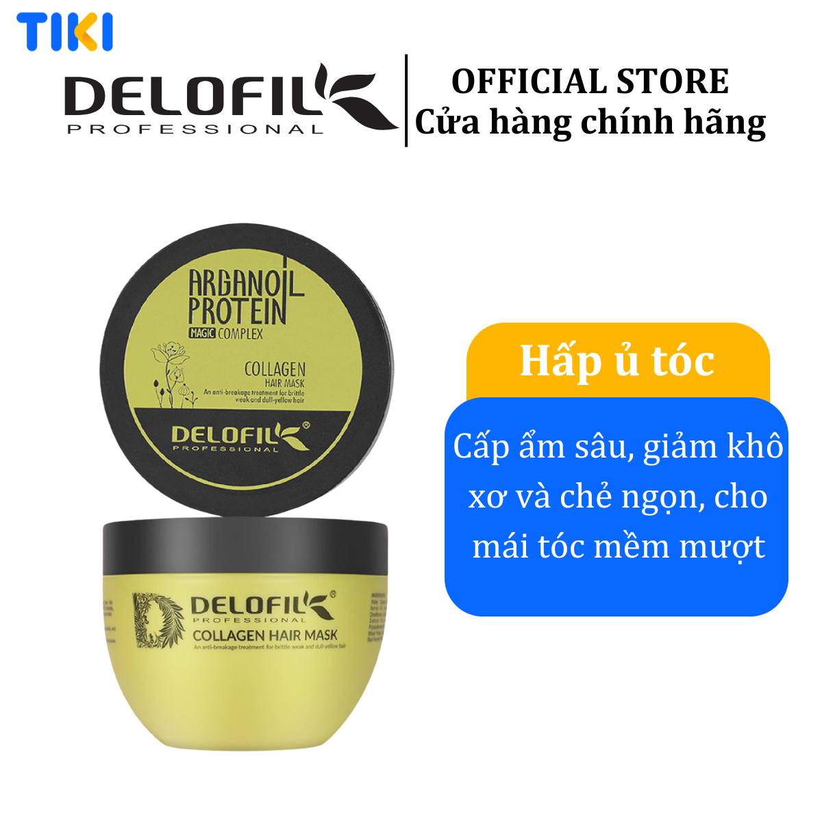 Kem Hấp Ủ Tóc Delofil Collagen Dưỡng Phục Hồi Hư Tổn, Mềm Mượt Chuẩn Salon 250ml