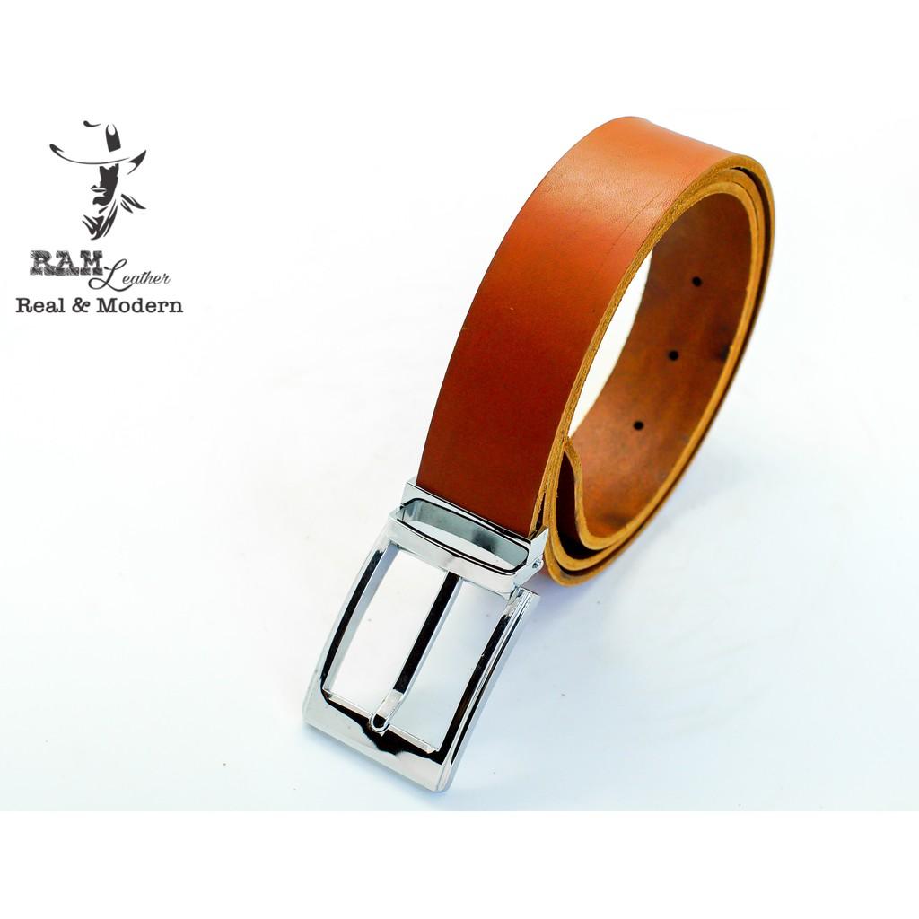 Thắt lưng nam da bò vegtan thảo mộc Ý cao cấp khóa bạc bền chắc - RAM Leather