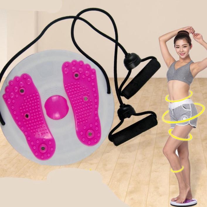 Đĩa xoay eo tập thể dục 360 độ bàn xoay tập cơ bụng cho eo thon tại nhà và phòng gym có hạt massage bàn chân cực tốt