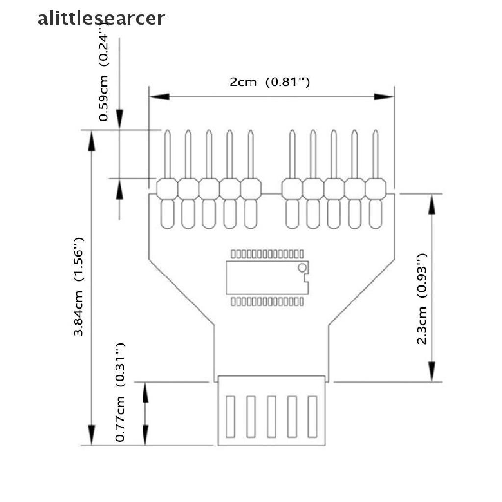 9-Pin USB HUB Header USB 2.0 9 pin Connector Adapter for RGB Splitter .