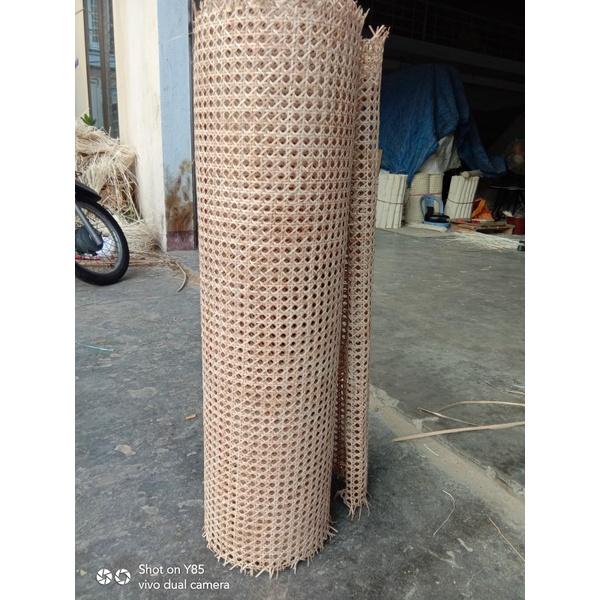 Mành lưới mây THẬT mắt cáo màu TỰ NHIÊN, màu TẨY TRẮNG bọc cảnh cửa, cánh tủ, đầu giường