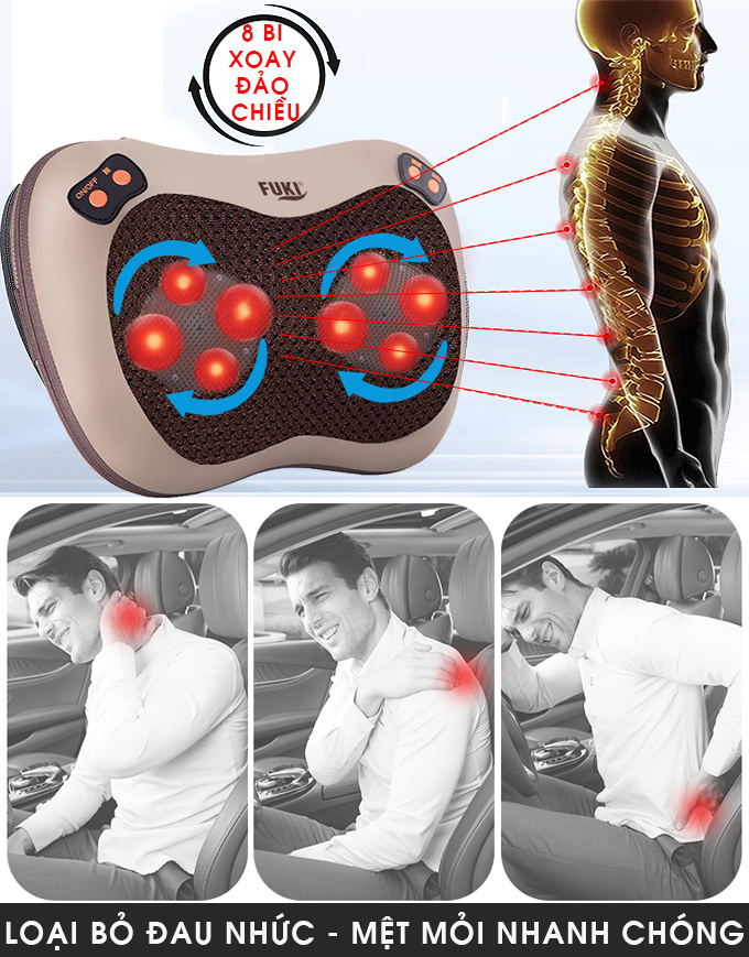 Gối massage hồng ngoại Fuki FK-560