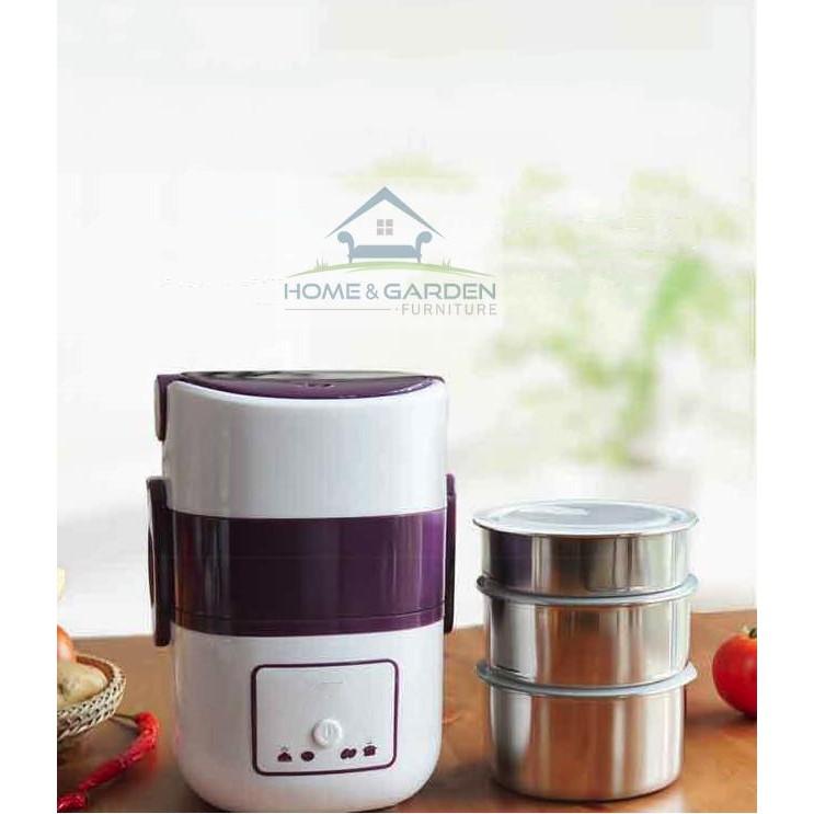 Hộp nấu và hâm nóng cơm lồng Inox 03 tầng