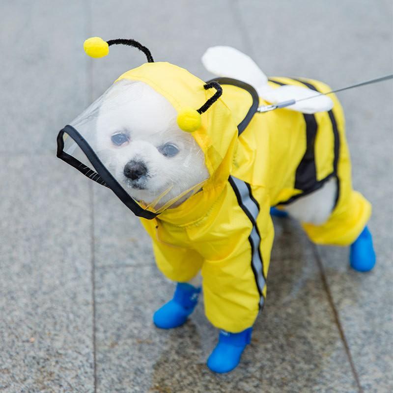 Áo mưa ong vàng cho chó 2 lớp offoxd và lớp lưới thoáng khí chất liệu cao cấp