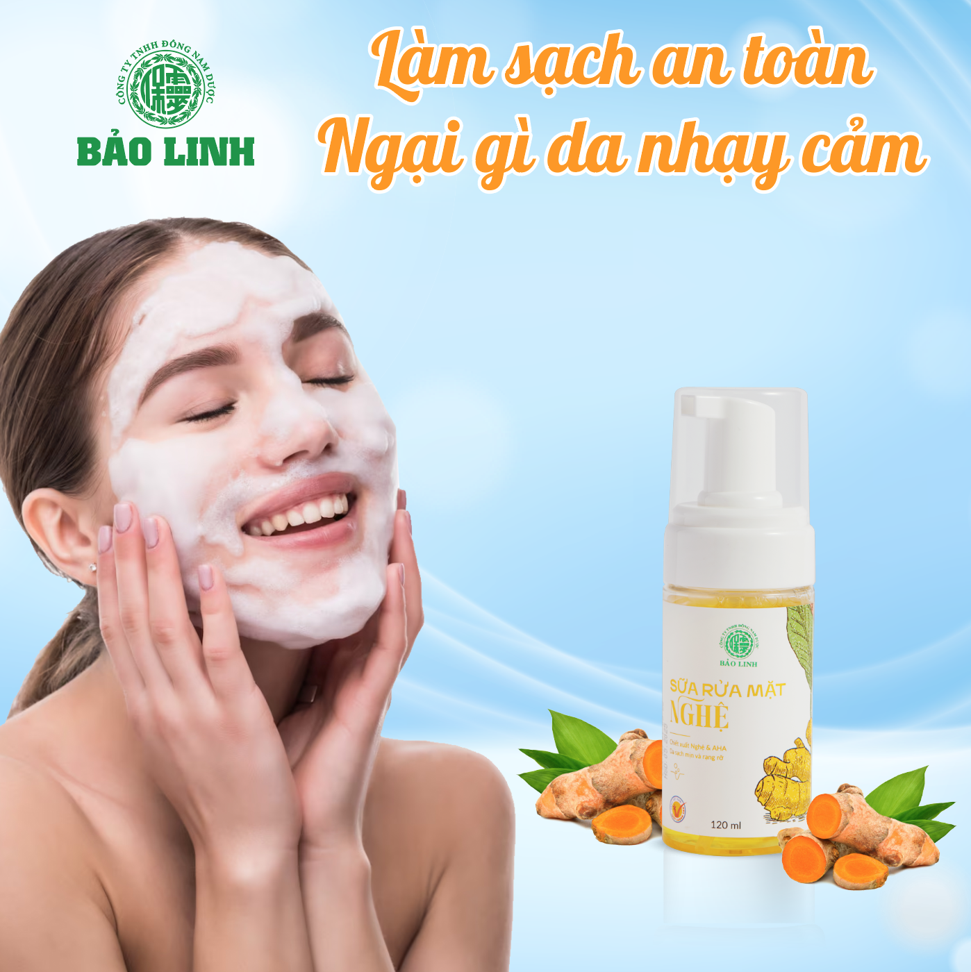 Sửa Rửa Mặt Nghệ AHA tạo bọt 110ml