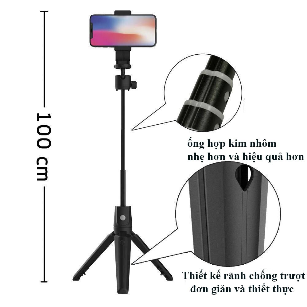 Gậy Chụp Ảnh Tự Sướng Bluetooth 3 Chân Đa Năng – Tripod K20– Chụp Hình Selfie