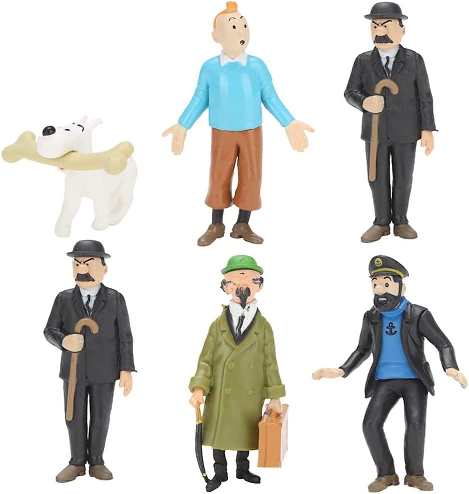 Những Cuộc Phiêu Lưu Của Tintin Mini Hình, 6 Chiếc Topper Các Bức Tượng Nhỏ Hoạt Hình Búp Bê