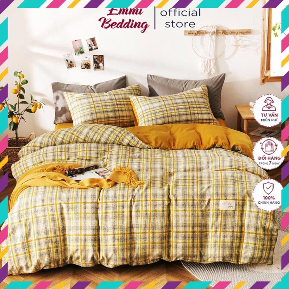 Bộ Chăn Ga Gối Cotton TC cao cấp - Chăn ga TC kẻ