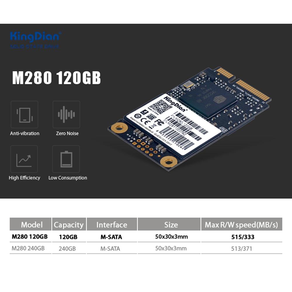 KingDian SSD M-SATA Interface M280 120GB Internal Solid State Drive for Computer Laptop Desktop