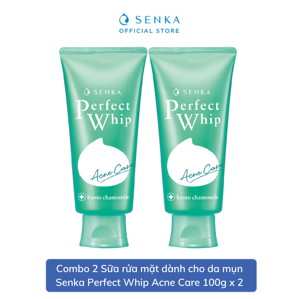 Combo 2 Sữa rửa mặt dành cho da mụn Senka Perfect Whip Acne Care 100g x 2