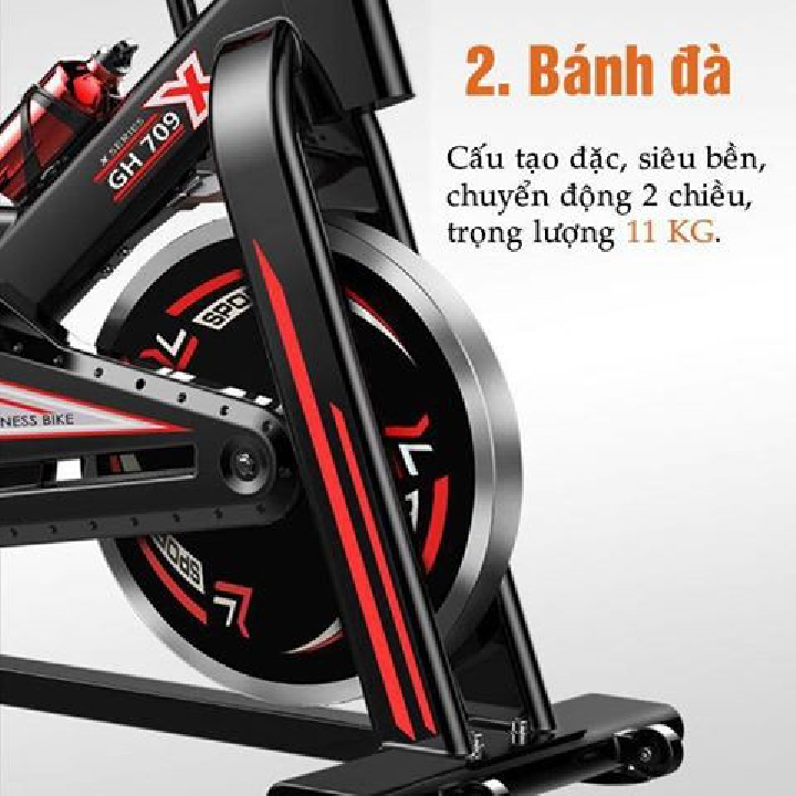 Xe đạp tập thể dục thể thao tại nhà đa năng thế hệ mới giúp tăng cường thể lực, giảm mỡ tăng cơ, đập tan stress tặng kèm bao trụ đấm bốc + đồng hồ + bình nước