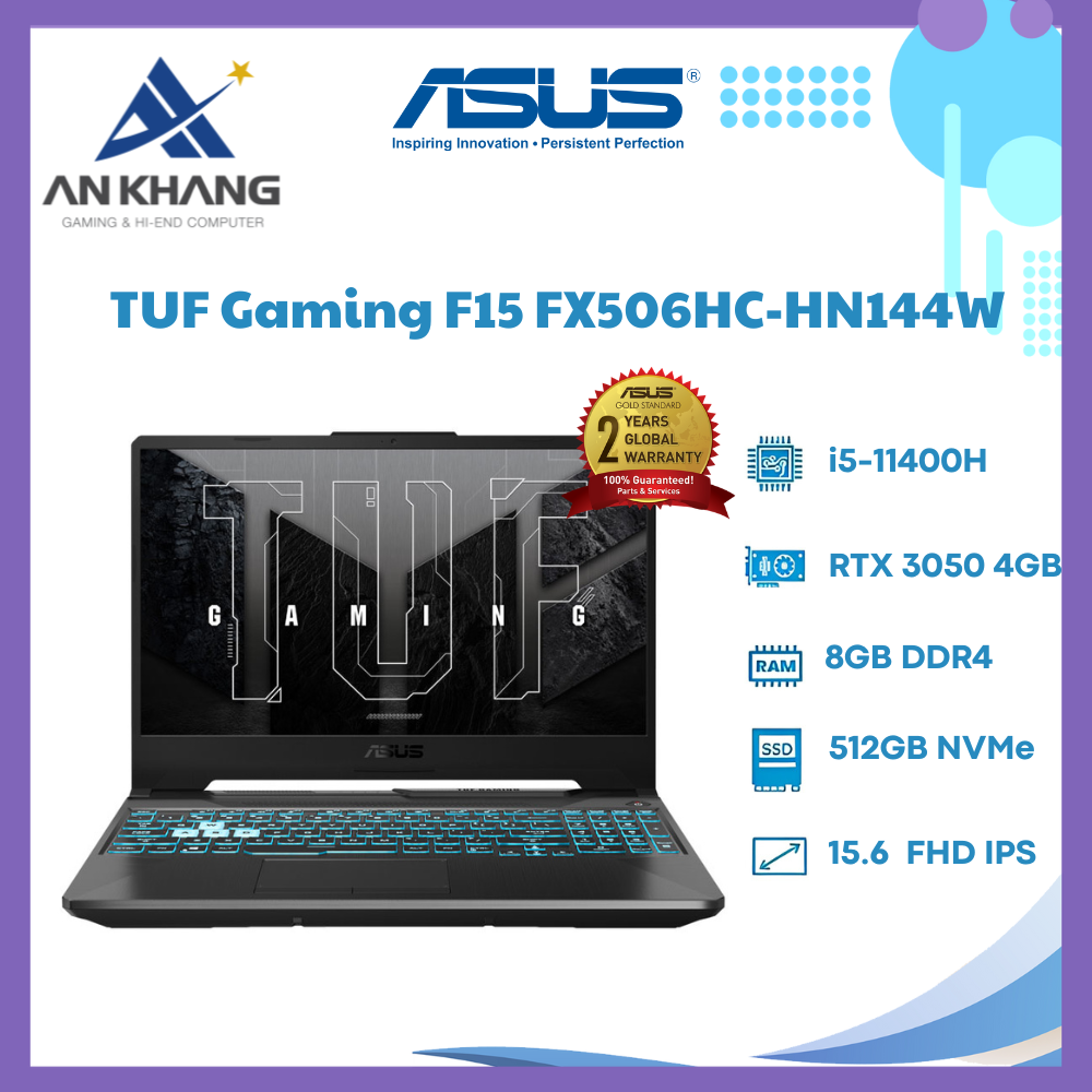Laptop ASUS TUF Gaming F15 FX506HC-HN144W - Hàng Chính Hãng - Bảo Hành 24 Tháng