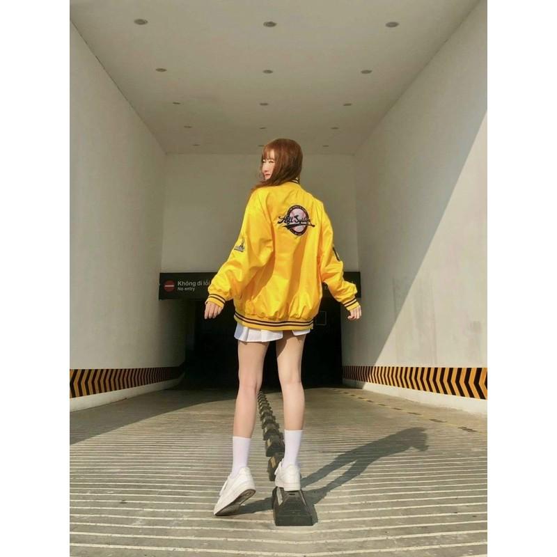 Áo Bomber Jacket In Bóng Chày Dù 2 Lớp Kill.System Mar.Cus Unisex Nam Nữ Freesize