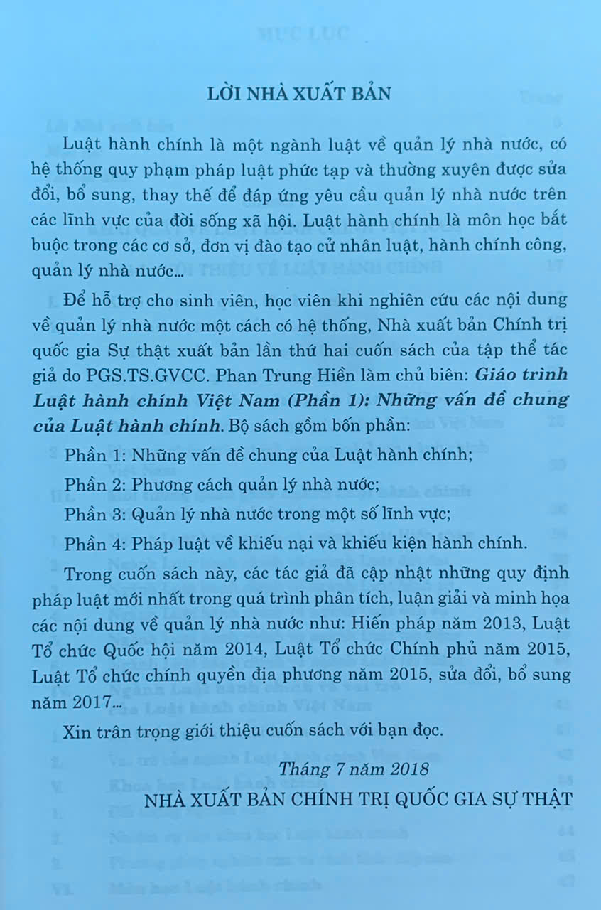 Bộ Giáo trình Luật hành chính Việt Nam (phần 1 và phần 2)