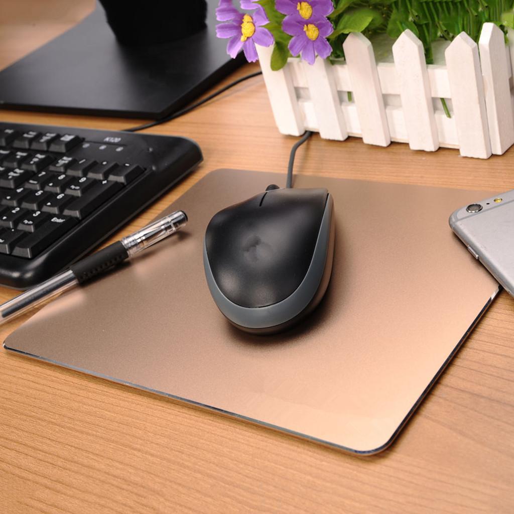 Smooth Aluminum Alloy Mousepad Mouse for Computer PC Laptop