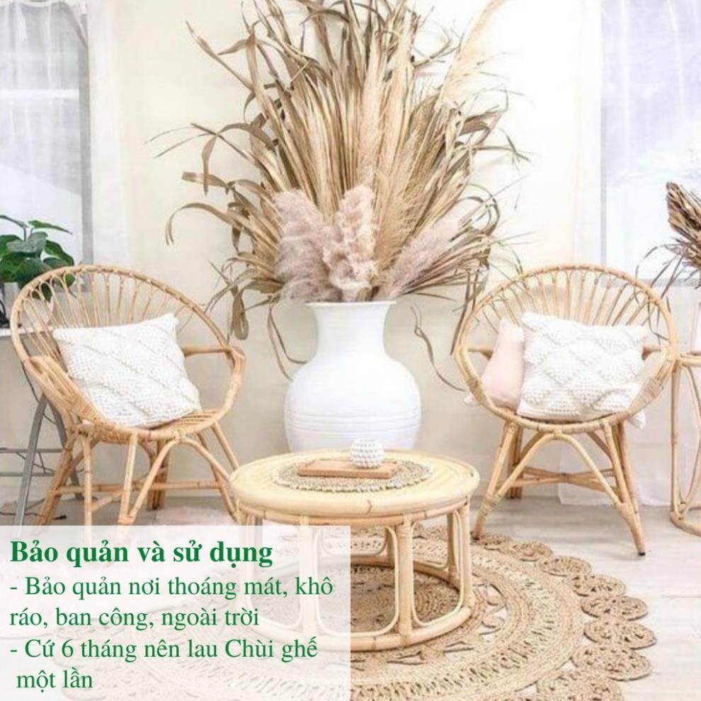 Ghế mây đơn tròn thư giãn đọc sách, trang trí phòng khách nghỉ ngơi, decor phòng ngủ, ghế ban công ngoài trời/ HealHomes