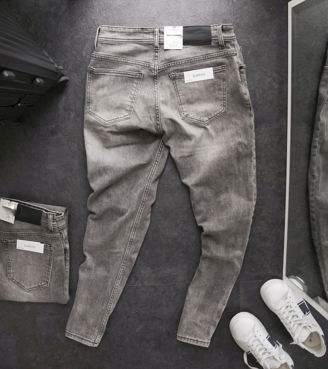 Quần Jean nam kiểu dáng Slim fit Chất Jean cao cấp xuất khẩu Màu Xám - Màu Xanh nhạt